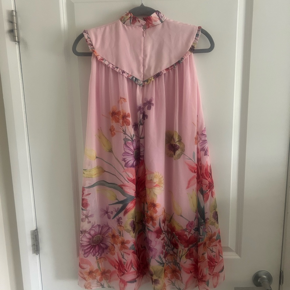 Floral Pink Kids Casual Dress - Picture 6 of 13